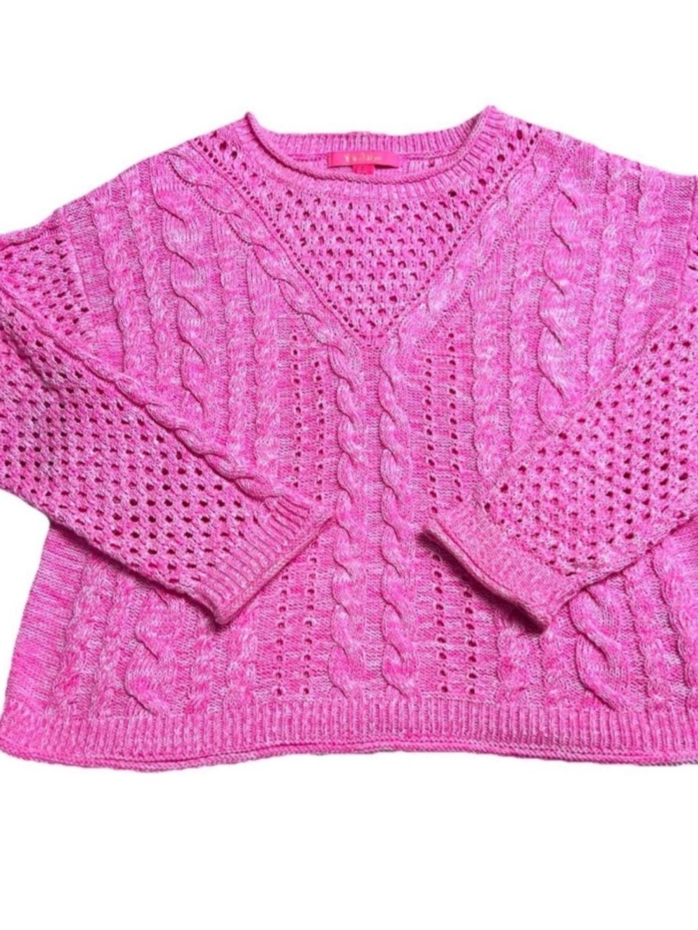 Lilly Pulitzer Maxcy Mixed Stitch Sweater Pink Sz small New